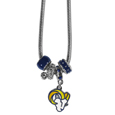 Los Angeles  Rams Euro Bead Necklace